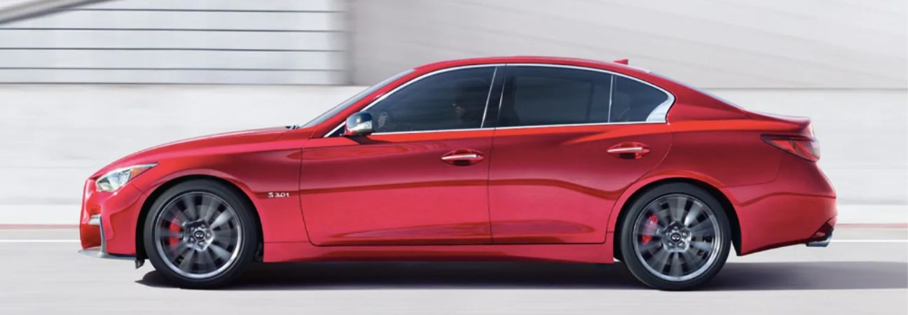 2019 INFINITI Q50 red sedan