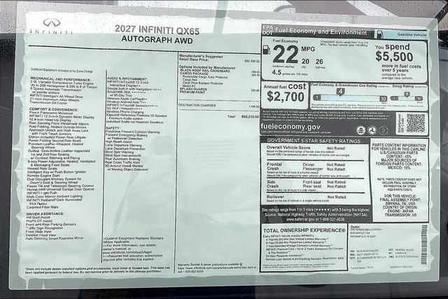 2027 INFINITI QX65 AUTOGRAPH InStock