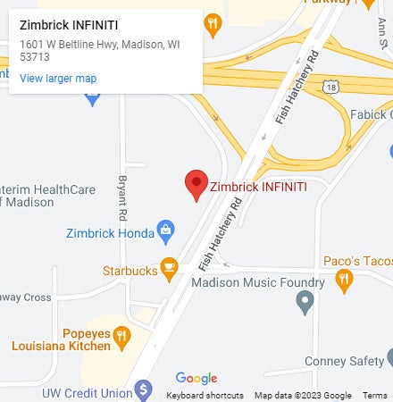 Zimbrick INFINITI of Madison Google Map